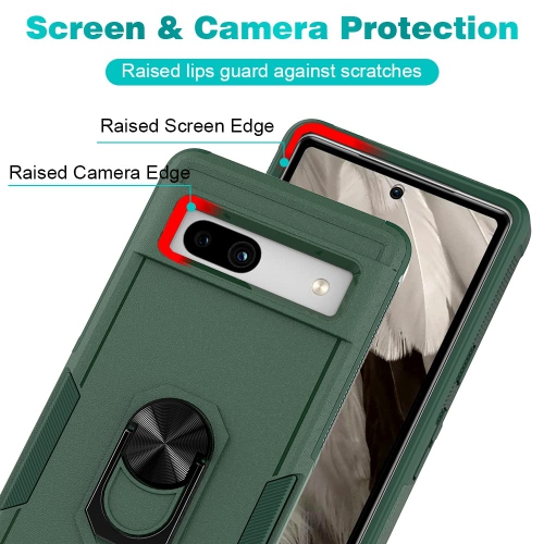 Google Pixel 7A Case, Military Grade Shockproof Protective Case, with Rotatable Kickstand Ring for Google Pixel 7A