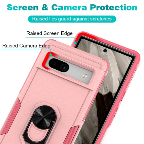 Google Pixel 7A Case, Military Grade Shockproof Protective Case, with Rotatable Kickstand Ring for Google Pixel 7A