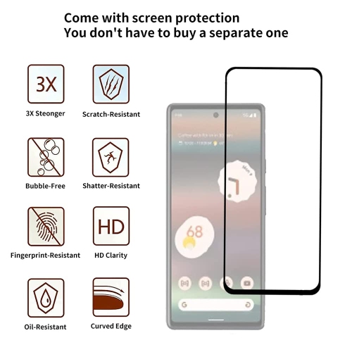 Google Pixel 7A Case with Kickstand,Pixel 7A Clear Case with Metal Stand TPU Bumper Acrylic Back Kickstand Shockproof Rugged Cover with 1 Pack Pixel