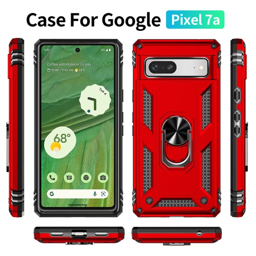 Pour Pixel 7a, étui Google Pixel 7A avec protecteur d'écran HD, 16 pi, qualité militaire Étui protecteur antichoc Ring testé pour les chutes pour