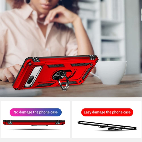 Pour Pixel 7a, étui Google Pixel 7A avec protecteur d'écran HD, 16 pi, qualité militaire Étui protecteur antichoc Ring testé pour les chutes pour