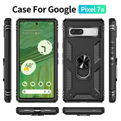for Pixel 7a Case, Google Pixel 7A Case with HD Screen Protector, Military Grade 16ft. Drop Tested Ring Shockproof Protective Phone Case for Google