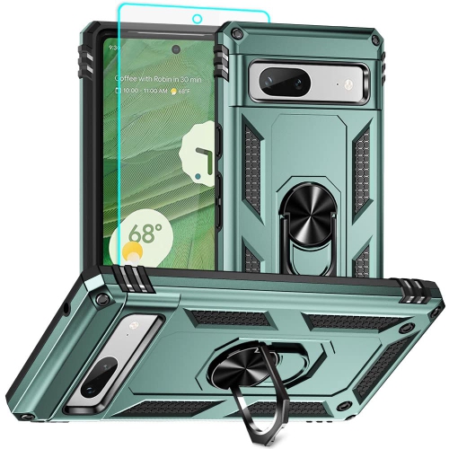 for Pixel 7a Case, Google Pixel 7A Case with HD Screen Protector, Military Grade 16ft. Drop Tested Ring Shockproof Protective Phone Case for Google