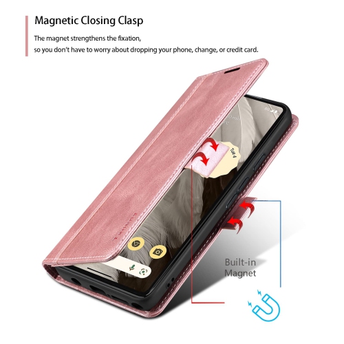 Case for Google Pixel 7A,Luxury PU Leather Wallet Case with RFID Blocking Card Holder Kickstand Magnetic Closure Flip Protective Shockproof Case