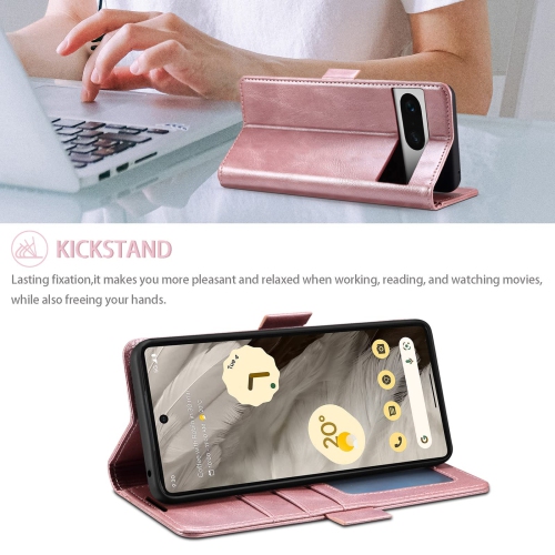 Case for Google Pixel 7A,Luxury PU Leather Wallet Case with RFID Blocking Card Holder Kickstand Magnetic Closure Flip Protective Shockproof Case
