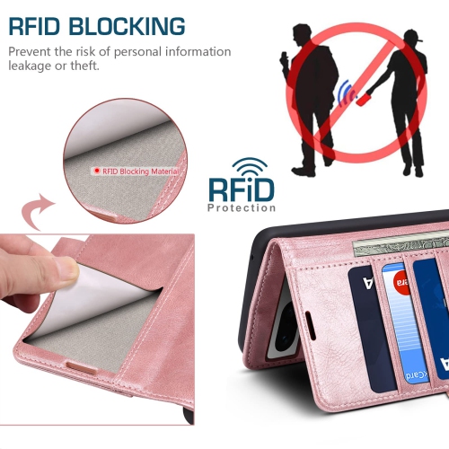 Case for Google Pixel 7A,Luxury PU Leather Wallet Case with RFID Blocking Card Holder Kickstand Magnetic Closure Flip Protective Shockproof Case