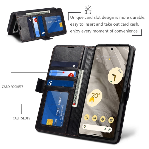 Case for Google Pixel 7A,Luxury PU Leather Wallet Case with RFID Blocking Card Holder Kickstand Magnetic Closure Flip Protective Shockproof Case