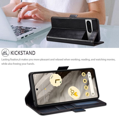 Case for Google Pixel 7A,Luxury PU Leather Wallet Case with RFID Blocking Card Holder Kickstand Magnetic Closure Flip Protective Shockproof Case
