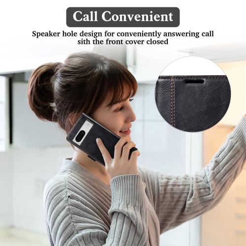 Case for Google Pixel 7A,Luxury PU Leather Wallet Case with RFID Blocking Card Holder Kickstand Magnetic Closure Flip Protective Shockproof Case