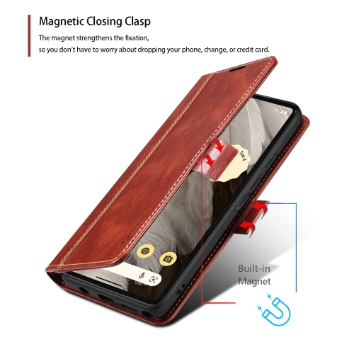 Case for Google Pixel 7A,Luxury PU Leather Wallet Case with RFID Blocking Card Holder Kickstand Magnetic Closure Flip Protective Shockproof Case