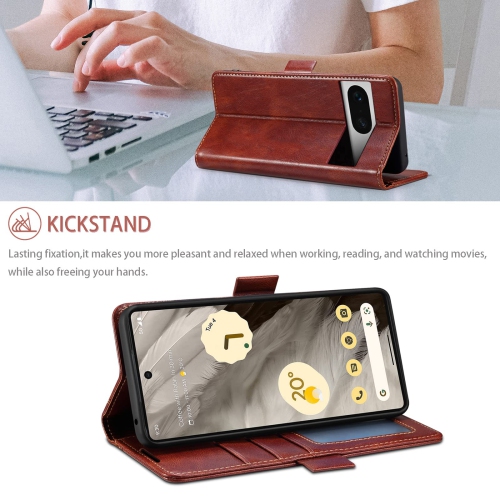 Case for Google Pixel 7A,Luxury PU Leather Wallet Case with RFID Blocking Card Holder Kickstand Magnetic Closure Flip Protective Shockproof Case