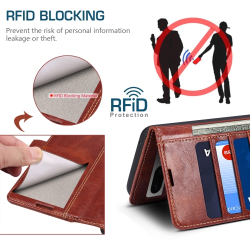 Case for Google Pixel 7A,Luxury PU Leather Wallet Case with RFID Blocking Card Holder Kickstand Magnetic Closure Flip Protective Shockproof Case