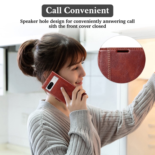 Case for Google Pixel 7A,Luxury PU Leather Wallet Case with RFID Blocking Card Holder Kickstand Magnetic Closure Flip Protective Shockproof Case