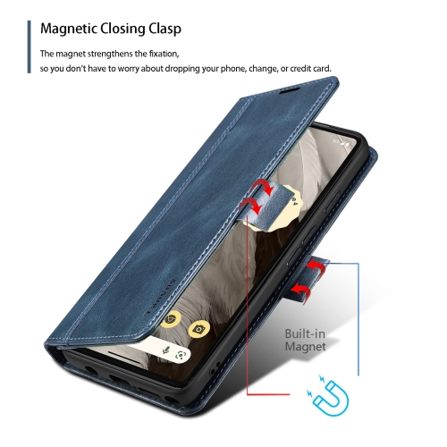 Case for Google Pixel 7A,Luxury PU Leather Wallet Case with RFID Blocking Card Holder Kickstand Magnetic Closure Flip Protective Shockproof Case