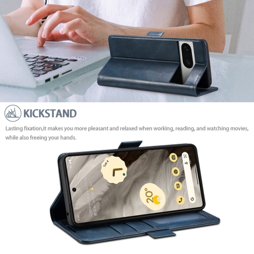 Case for Google Pixel 7A,Luxury PU Leather Wallet Case with RFID Blocking Card Holder Kickstand Magnetic Closure Flip Protective Shockproof Case