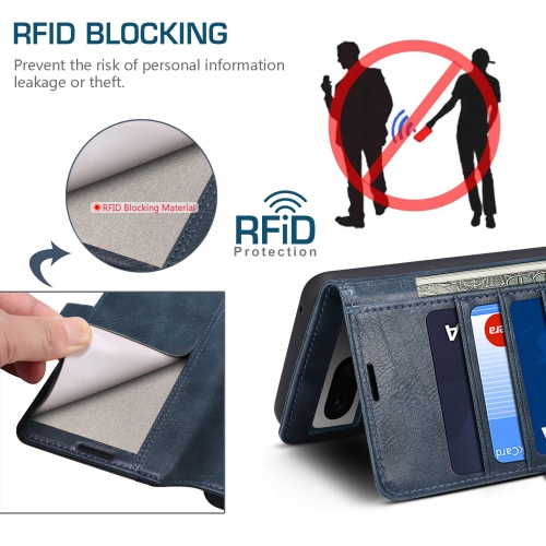 Case for Google Pixel 7A,Luxury PU Leather Wallet Case with RFID Blocking Card Holder Kickstand Magnetic Closure Flip Protective Shockproof Case