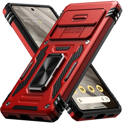 Google Pixel 7A Case,Multi-Functional Ultra Slim Pixel 7A Case with Sliding Camera Cover & Magnetic Kickstand Shockproof Protective Phone Case for