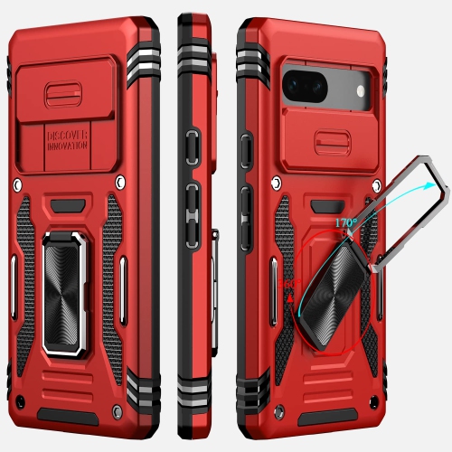 Google Pixel 7A Case,Multi-Functional Ultra Slim Pixel 7A Case with Sliding Camera Cover & Magnetic Kickstand Shockproof Protective Phone Case for