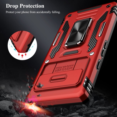 Google Pixel 7A Case,Multi-Functional Ultra Slim Pixel 7A Case with Sliding Camera Cover & Magnetic Kickstand Shockproof Protective Phone Case for