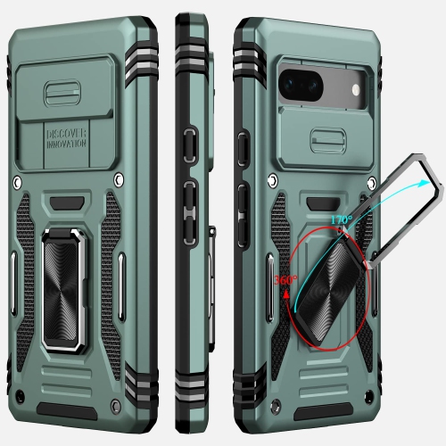 Google Pixel 7A Case,Multi-Functional Ultra Slim Pixel 7A Case with Sliding Camera Cover & Magnetic Kickstand Shockproof Protective Phone Case for