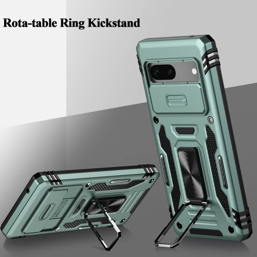 Google Pixel 7A Case,Multi-Functional Ultra Slim Pixel 7A Case with Sliding Camera Cover & Magnetic Kickstand Shockproof Protective Phone Case for