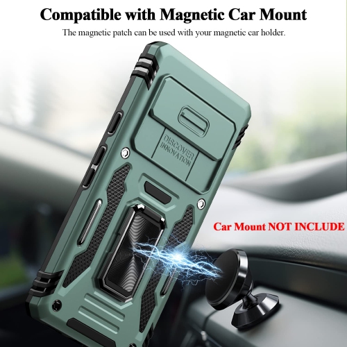 Google Pixel 7A Case,Multi-Functional Ultra Slim Pixel 7A Case with Sliding Camera Cover & Magnetic Kickstand Shockproof Protective Phone Case for