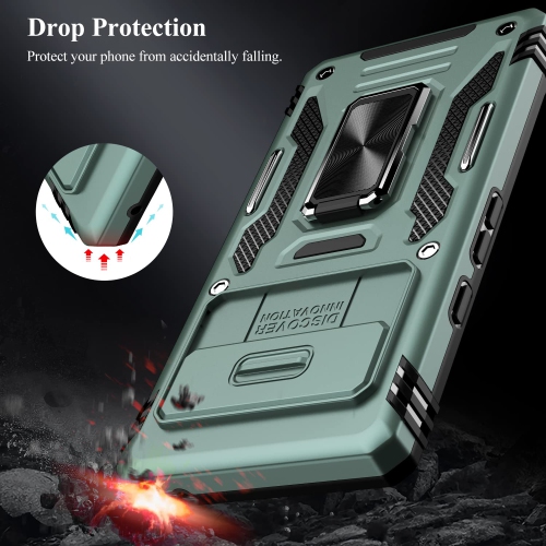 Google Pixel 7A Case,Multi-Functional Ultra Slim Pixel 7A Case with Sliding Camera Cover & Magnetic Kickstand Shockproof Protective Phone Case for