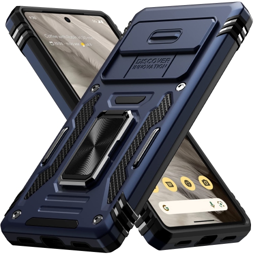 Google Pixel 7A Case,Multi-Functional Ultra Slim Pixel 7A Case with Sliding Camera Cover & Magnetic Kickstand Shockproof Protective Phone Case for