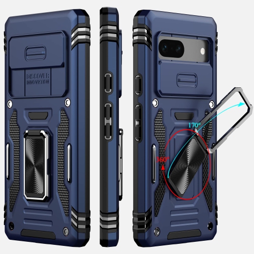 Google Pixel 7A Case,Multi-Functional Ultra Slim Pixel 7A Case with Sliding Camera Cover & Magnetic Kickstand Shockproof Protective Phone Case for