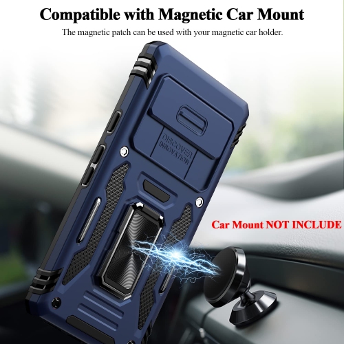 Google Pixel 7A Case,Multi-Functional Ultra Slim Pixel 7A Case with Sliding Camera Cover & Magnetic Kickstand Shockproof Protective Phone Case for