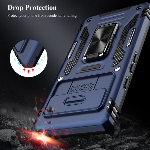 Google Pixel 7A Case,Multi-Functional Ultra Slim Pixel 7A Case with Sliding Camera Cover & Magnetic Kickstand Shockproof Protective Phone Case for