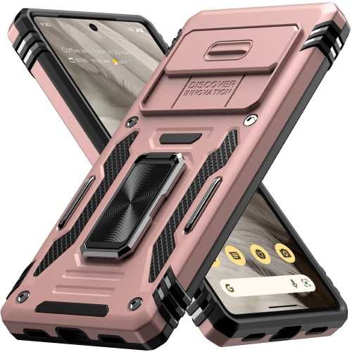 Google Pixel 7A Case,Multi-Functional Ultra Slim Pixel 7A Case with Sliding Camera Cover & Magnetic Kickstand Shockproof Protective Phone Case for