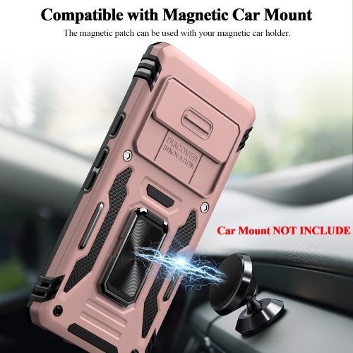 Google Pixel 7A Case,Multi-Functional Ultra Slim Pixel 7A Case with Sliding Camera Cover & Magnetic Kickstand Shockproof Protective Phone Case for