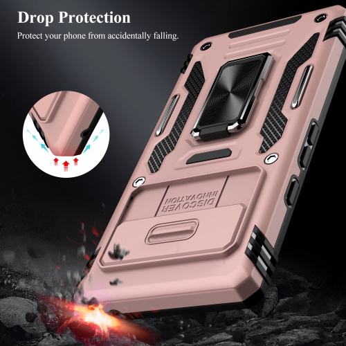 Google Pixel 7A Case,Multi-Functional Ultra Slim Pixel 7A Case with Sliding Camera Cover & Magnetic Kickstand Shockproof Protective Phone Case for