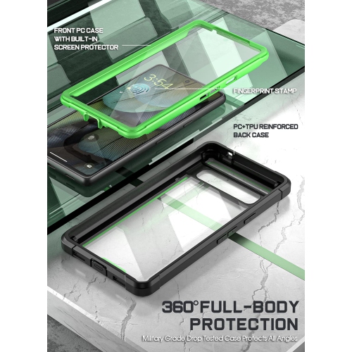Guardian Series Case for Google Pixel 7A 5G, 20FT Mil-Grade Drop Tested Built-in Screen Protector Work with Fingerprint ID, Full Body Hybrid
