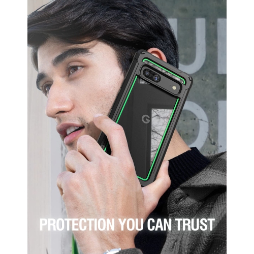 Guardian Series Case for Google Pixel 7A 5G, 20FT Mil-Grade Drop Tested Built-in Screen Protector Work with Fingerprint ID, Full Body Hybrid