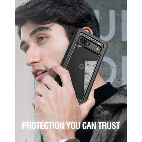 Étui Guardian Series pour Google Pixel 7A 5G, 20 PI, protection d’écran intégrée, testé contre les chutes, lecteur d’empreintes digitales, étui