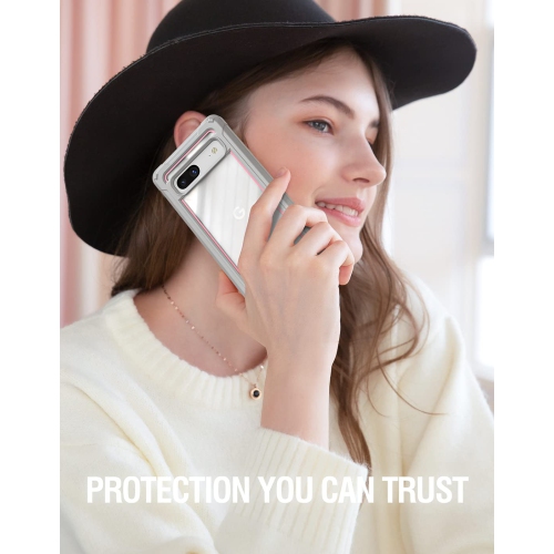 Étui Guardian Series pour Google Pixel 7A 5G, 20 PI, protection d’écran intégrée, testé contre les chutes, lecteur d’empreintes digitales, étui