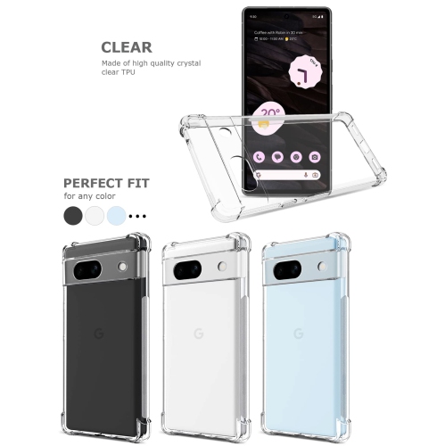 Clear Case for Pixel 7a with 2 Screen Protector,Phone Cover for Google Pixel 7a,Pretty Design Soft Cute Drop Proof Protective Bumper Case,Crystal