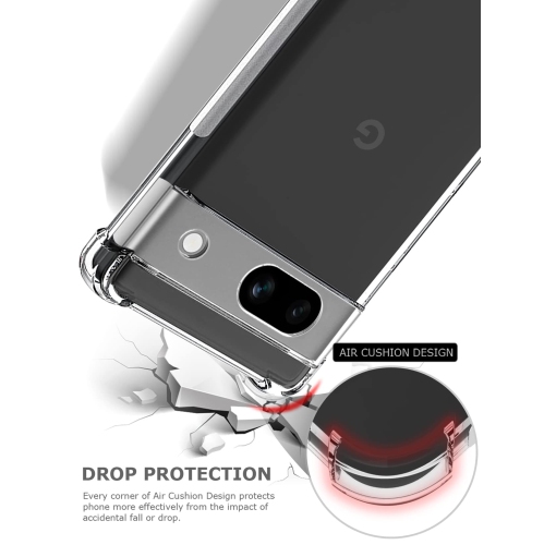 Clear Case for Pixel 7a with 2 Screen Protector,Phone Cover for Google Pixel 7a,Pretty Design Soft Cute Drop Proof Protective Bumper Case,Crystal