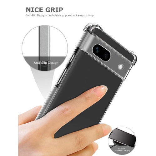 Clear Case for Pixel 7a with 2 Screen Protector,Phone Cover for Google Pixel 7a,Pretty Design Soft Cute Drop Proof Protective Bumper Case,Crystal