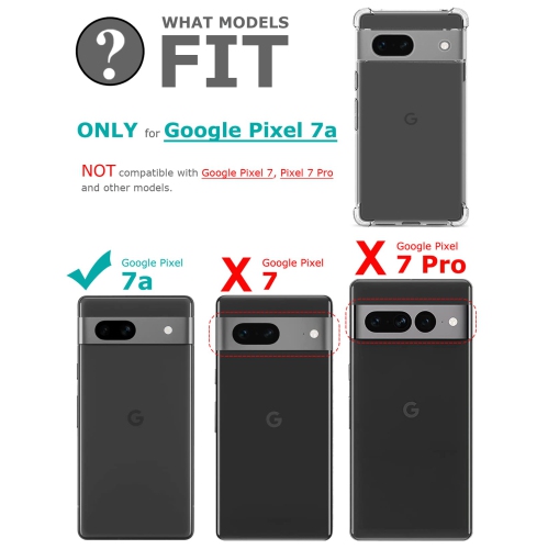 Clear Case for Pixel 7a with 2 Screen Protector,Phone Cover for Google Pixel 7a,Pretty Design Soft Cute Drop Proof Protective Bumper Case,Crystal