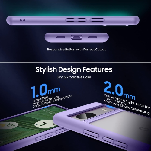 Google Pixel 7A Case, with High Qualtiy Screen Protector, Upgraded Full Camera Protection Shockproof Protection Clear Hard Back, for Pixel 7A Phone