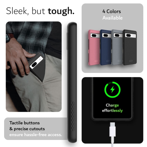 DualShield Grip Designed for Google Pixel 7a Case, MergeGrip Military Grade Dual Layer Shockproof Slim Tough Non-Slip Heavy Duty Protective Phone