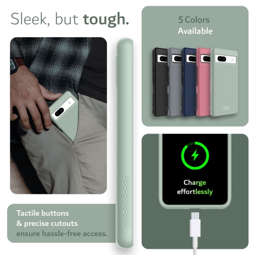 DualShield Grip Designed for Google Pixel 7a Case, MergeGrip Military Grade Dual Layer Shockproof Slim Tough Non-Slip Heavy Duty Protective Phone