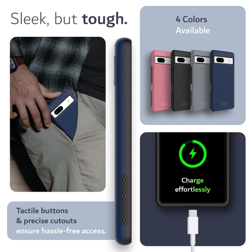 DualShield Grip Designed for Google Pixel 7a Case, MergeGrip Military Grade Dual Layer Shockproof Slim Tough Non-Slip Heavy Duty Protective Phone