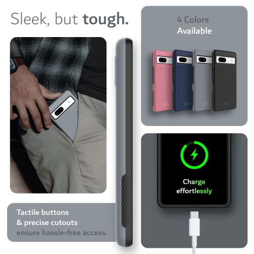 DualShield Grip Designed for Google Pixel 7a Case, MergeGrip Military Grade Dual Layer Shockproof Slim Tough Non-Slip Heavy Duty Protective Phone