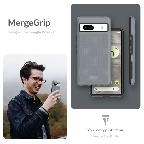 DualShield Grip Designed for Google Pixel 7a Case, MergeGrip Military Grade Dual Layer Shockproof Slim Tough Non-Slip Heavy Duty Protective Phone
