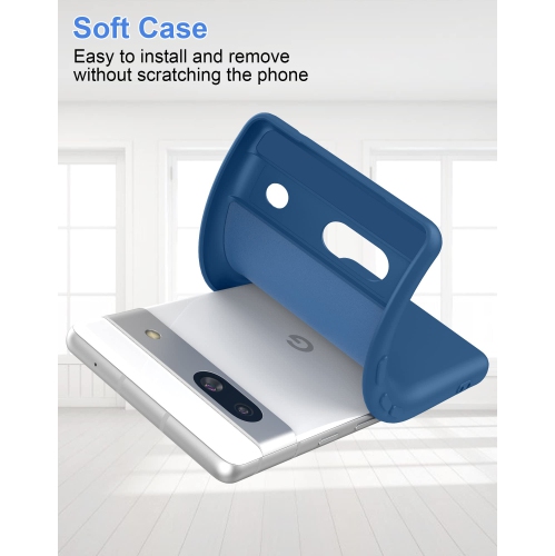 Cresee Thin Google Pixel 7a Case, TPU Cover with Camera Protection Soft Interior Slim Flexible Phone Case for Pixel 7a - Blue