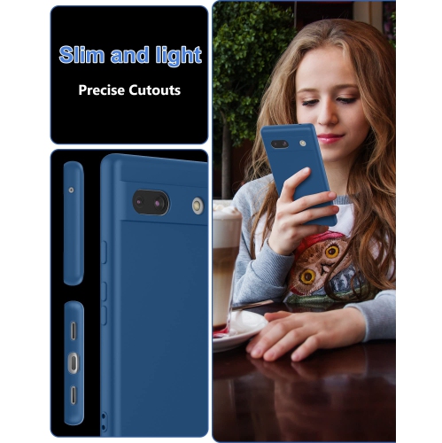 Cresee Thin Google Pixel 7a Case, TPU Cover with Camera Protection Soft Interior Slim Flexible Phone Case for Pixel 7a - Blue
